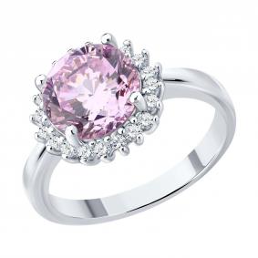Серебряное кольцо SOKOLOV 94014498-91 с фианитом 94014498-91 фото