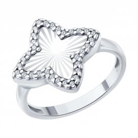 Серебряное кольцо SOKOLOV 94014859 с фианитом 94014859 фото