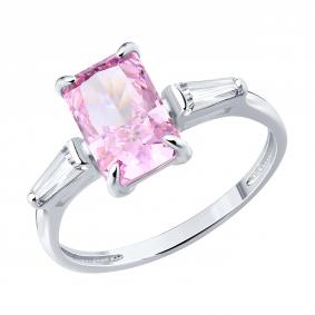 Серебряное кольцо SOKOLOV 94014867 с фианитом 94014867 фото