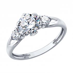 Серебряное кольцо SOKOLOV 94014873 с фианитом 94014873 фото