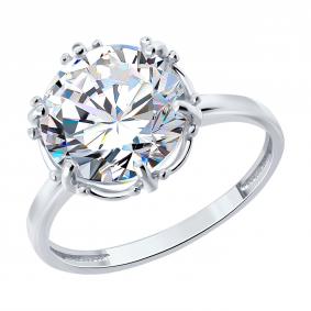 Серебряное кольцо SOKOLOV 94014878 с фианитом 94014878 фото