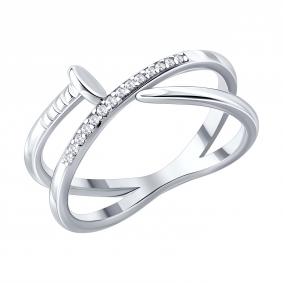 Серебряное кольцо SOKOLOV 94014881-91 с фианитом 94014881-91 фото