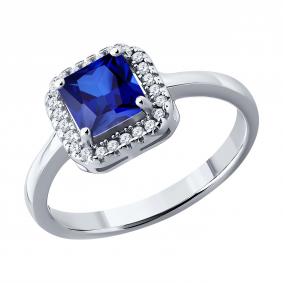 Серебряное кольцо SOKOLOV 94014889-91 с фианитом и танзанитом 94014889-91 фото