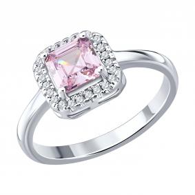 Серебряное кольцо SOKOLOV 94014890-91 с фианитом 94014890-91 фото