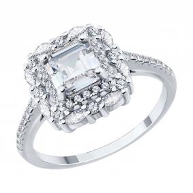 Серебряное кольцо SOKOLOV 94014899-91 с фианитом 94014899-91 фото