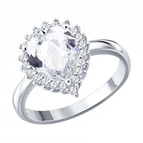 Серебряное кольцо SOKOLOV 94014909-91 с фианитом 94014909-91 фото