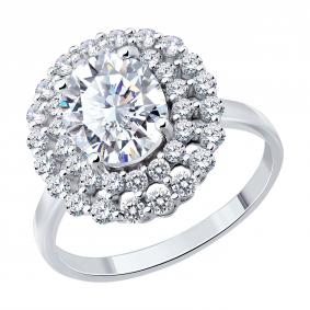 Серебряное кольцо SOKOLOV 94014910-91 с фианитом 94014910-91 фото