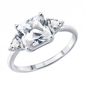 Серебряное кольцо SOKOLOV 94014913-91 с фианитом 94014913-91 фото