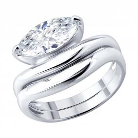 Серебряное кольцо SOKOLOV 94014933 с фианитом 94014933 фото