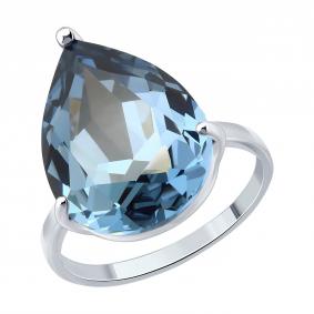 Серебряное кольцо SOKOLOV 94014940 с ювелирным кристаллом 94014940 фото