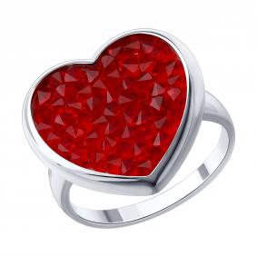 Серебряное кольцо SOKOLOV с кристальной тканью 94014942 94014942 фото