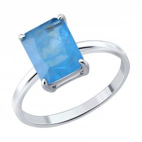 Серебряное кольцо SOKOLOV с дуплетом из кварца и стекла 94014985 94014985 фото