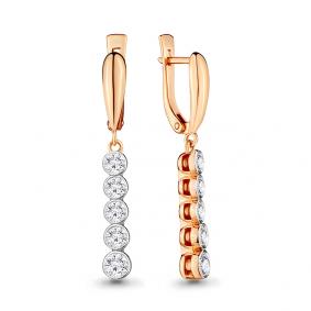 Золотые серьги AQUAMARINE 940174к с бриллиантом 940174к фото