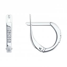 Серебряные серьги SOKOLOV 94020086-91 с фианитом 94020086-91 фото