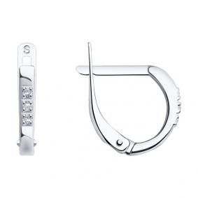 Серебряные серьги SOKOLOV 94020086 с фианитом 94020086 фото