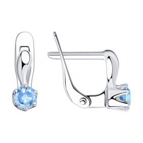 Серебряные серьги SOKOLOV 94020450 с фианитом 94020450 фото