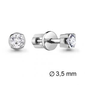 Серьги из белого золота AQUAMARINE 940205 с бриллиантом 940205 фото