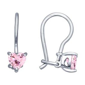 Серебряные серьги SOKOLOV 94020587 с фианитом 94020587 фото