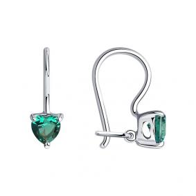 Серебряные серьги SOKOLOV 94020588 с фианитом 94020588 фото