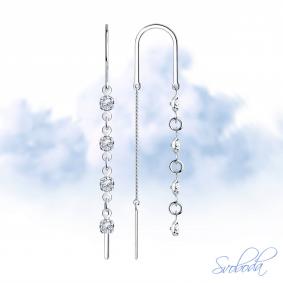 Серебряные серьги SOKOLOV 94020804-91 с фианитом 94020804-91 фото