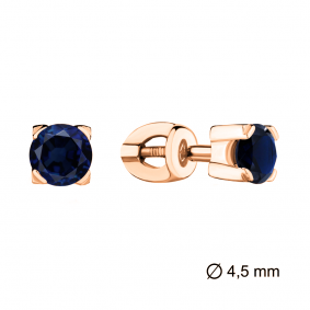 Золотые серьги AQUAMARINE 940208кс с сапфиром 940208кс фото
