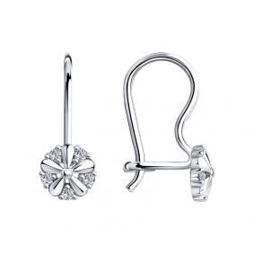 Серебряные серьги SOKOLOV 94021301 с фианитом 94021301 фото