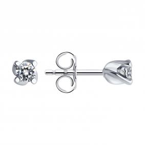 Серебряные серьги SOKOLOV 94021469-91 с фианитом 94021469-91 фото