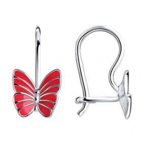 Серебряные серьги SOKOLOV 94021640 с эмалью 94021640 фото