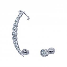 Серебряные серьги SOKOLOV 94021674 с фианитом 94021674 фото