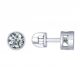 Серебряные серьги SOKOLOV 94021745 с фианитом 94021745 фото