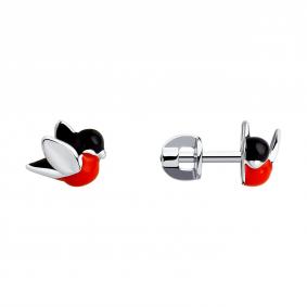 Серебряные серьги SOKOLOV 94021817 с эмалью 94021817 фото