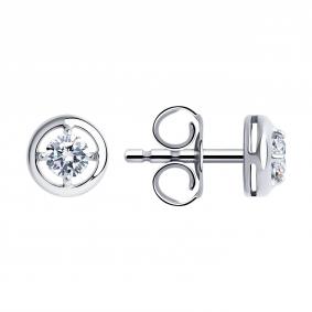 Серебряные серьги SOKOLOV 94021823-91 с фианитом 94021823-91 фото
