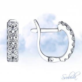 Серебряные серьги SOKOLOV 94021914-91 с фианитом 94021914-91 фото