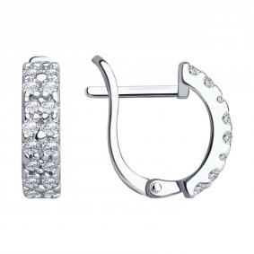 Серебряные серьги SOKOLOV 94021916-91 с фианитом 94021916-91 фото