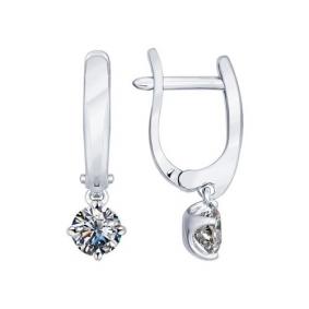 Серебряные серьги SOKOLOV 94021940 с фианитом 94021940 фото