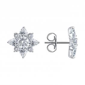 Серебряные серьги SOKOLOV 94021969-91 с фианитом 94021969-91 фото