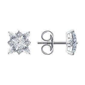 Серебряные серьги SOKOLOV 94021970-91 с фианитом 94021970-91 фото