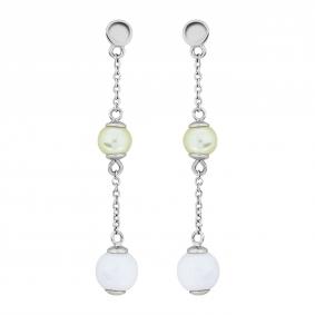 Серебряные серьги SOKOLOV 94022115 с жемчугом и керамикой 94022115 фото