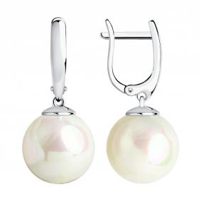 Серебряные серьги SOKOLOV 94022197-91 с жемчугом 94022197-91 фото