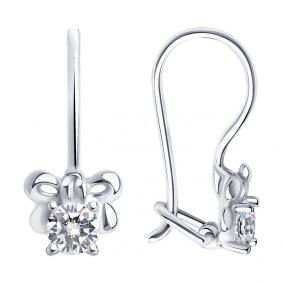 Серебряные серьги SOKOLOV 94022200 с фианитом 94022200 фото