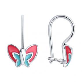 Серебряные серьги SOKOLOV 94022640 с эмалью 94022640 фото