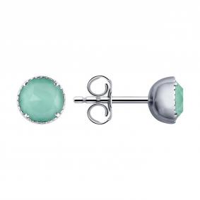 Серебряные серьги SOKOLOV 94022661-91 с ювелирным кристаллом 94022661-91 фото