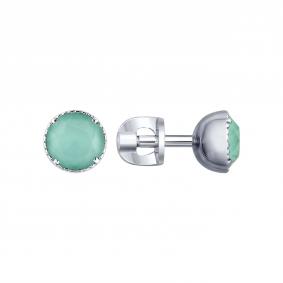 Серебряные серьги SOKOLOV 94022661 с кристаллом Swarovski 94022661 фото