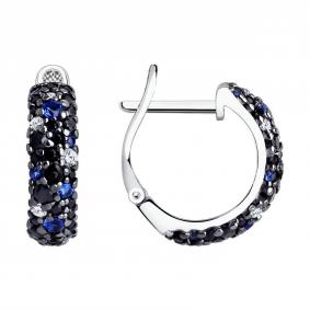 Серебряные серьги SOKOLOV 94022665-91 с фианитом 94022665-91 фото