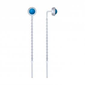 Серебряные серьги SOKOLOV 94022719 с эмалью 94022719 фото