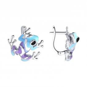 Серебряные серьги SOKOLOV 94022936 с эмалью 94022936 фото