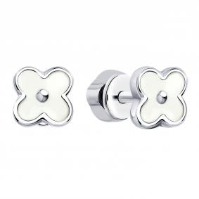 Серебряные серьги SOKOLOV 94023113 с эмалью 94023113 фото