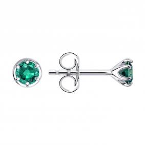 Серебряные серьги SOKOLOV 94023120-91 с фианитом 94023120-91 фото