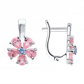 Серебряные серьги SOKOLOV 94023517-91 с фианитом 94023517-91 фото