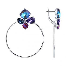 Серебряные серьги SOKOLOV 94023888 с кристаллом Swarovski 94023888 фото